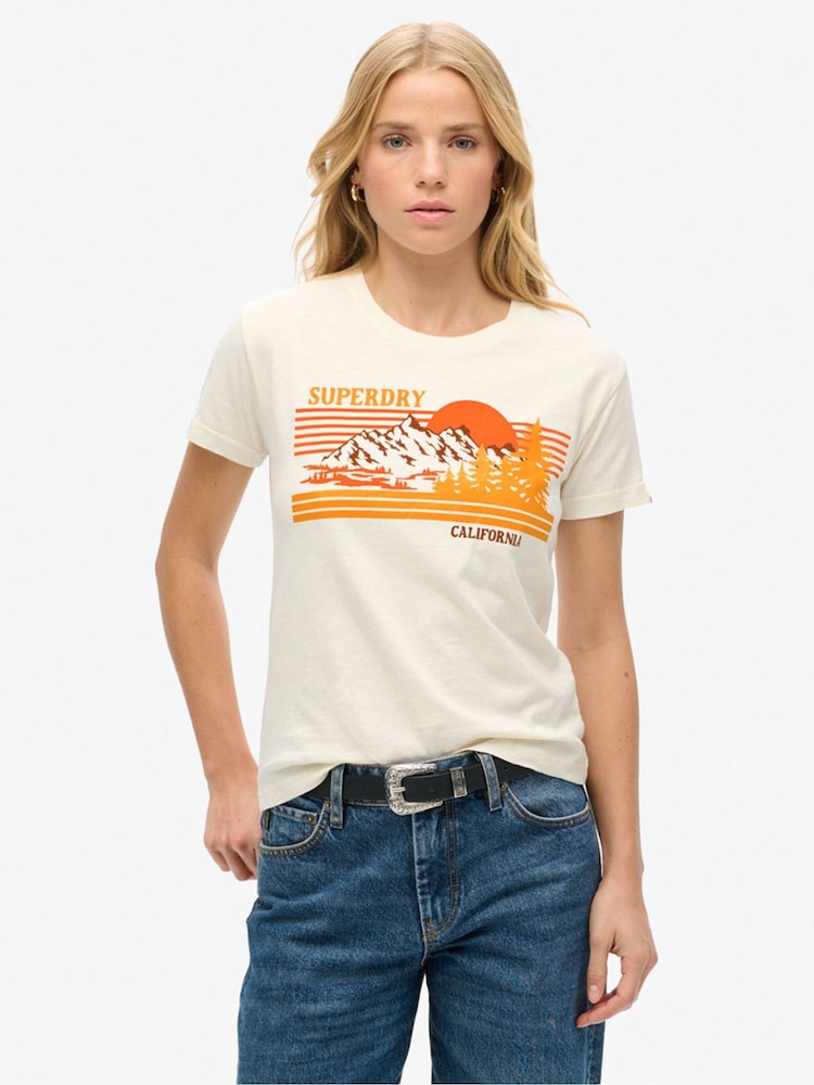 Camiseta ajustada de algodón 100 % a rayas de Superdry - Imagen 1 de 6