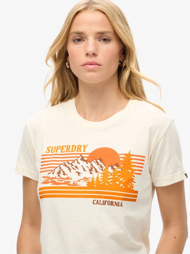 Superdry Riff White 100% Cotton Outdoor Stripe Fitted T-Shirt - Image 3 of 6