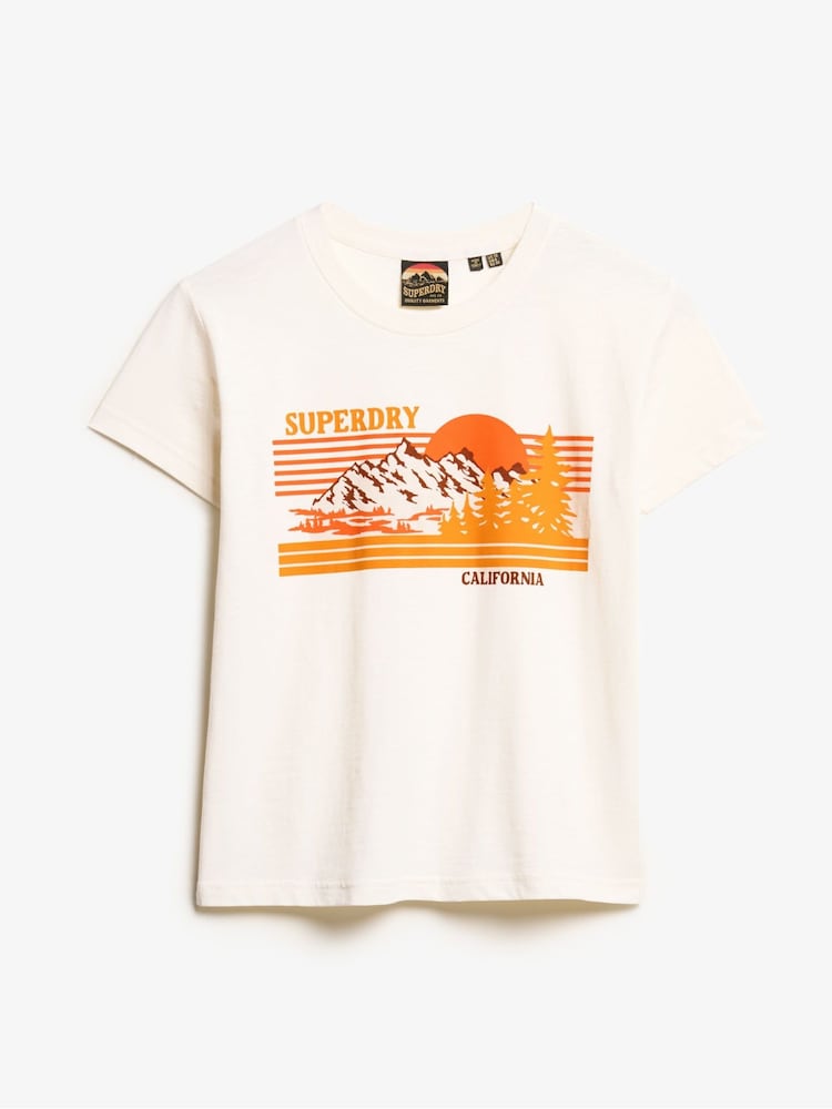 Superdry Riff White 100% Cotton Outdoor Stripe Fitted T-Shirt - Image 5 of 6