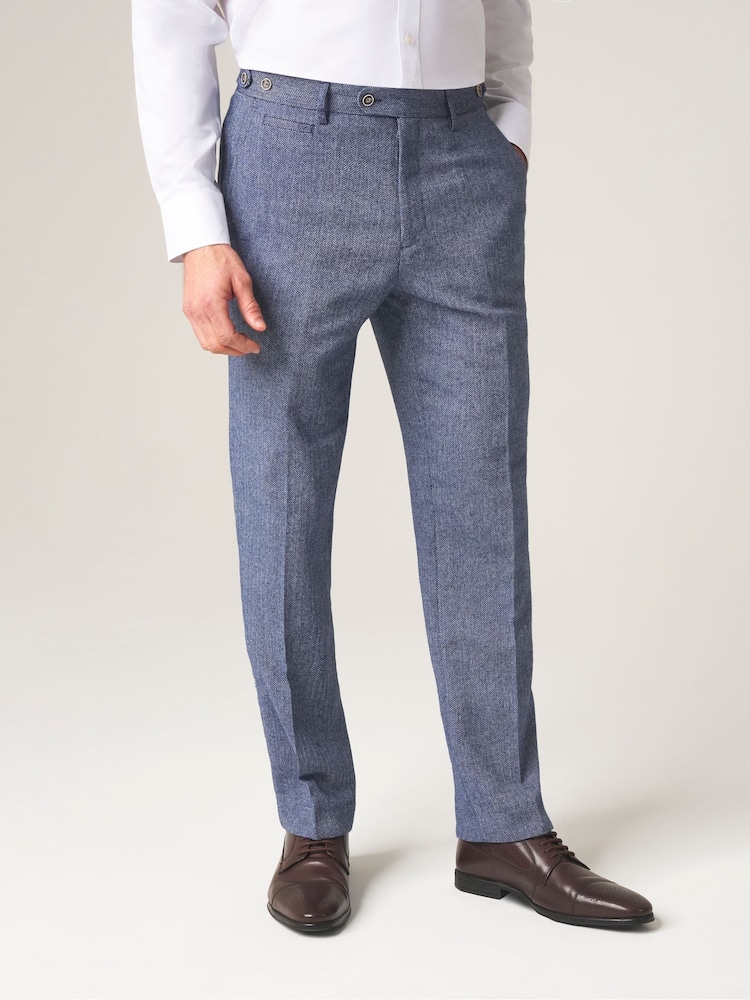 Skopes Blue Tailored Fit Jude Tweed Suit - Image 1 of 6