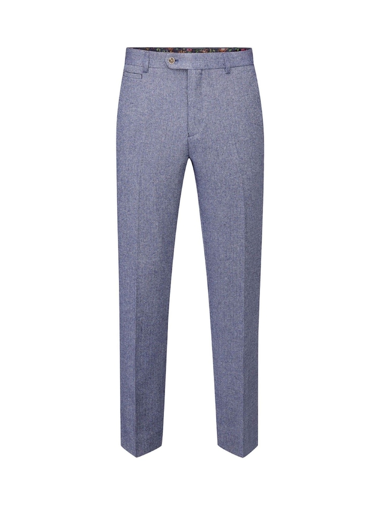 Skopes Blue Tailored Fit Jude Tweed Suit - Image 3 of 6