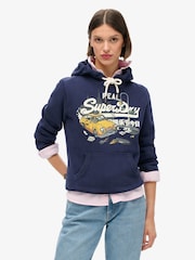 Superdry Rich Navy New York vl Graphic Hoodie - Image 1 of 5