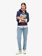 Superdry Rich Navy New York vl Graphic Hoodie - Image 2 of 5