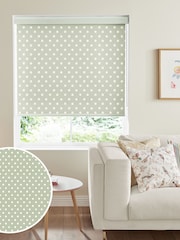 Cath Kidston Green Button Spot Aloe Made to Measure Roller Blind - Image 1 of 4