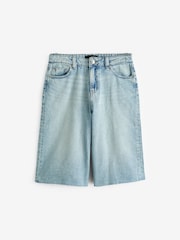 Mid Blue 100% Cotton Denim Shorts - Image 5 of 6