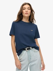 Superdry Richest Navy 100% Cotton Essential Logo Emb T-Shirt - Image 1 of 5
