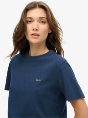 Superdry Richest Navy 100% Cotton Essential Logo Emb T-Shirt - Image 3 of 5