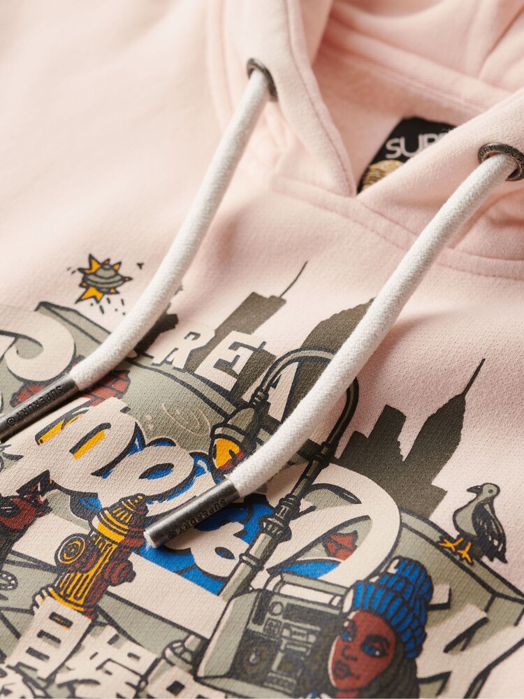الطين الوردي - هودي مُزيَّن برسومات جرافيك New York vl من Superdry - Image 6 of 6