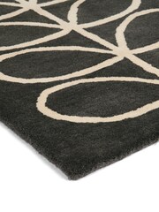 Orla Kiely Brown Linear Stem Geo Wool Rug - Image 4 of 4