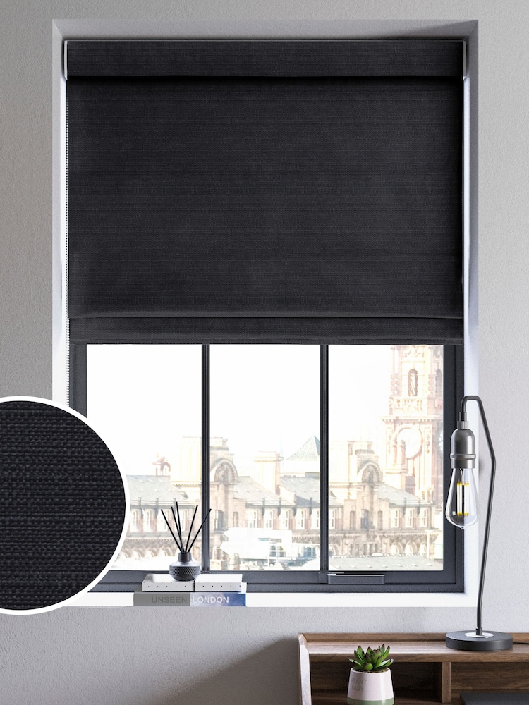 Black Voyage Maison Jasper Made To Measure Roman Blind - Image 1 of 6