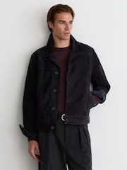 Reiss Taylore Suede Revere-Collar Jacket - صورة 1 من 8