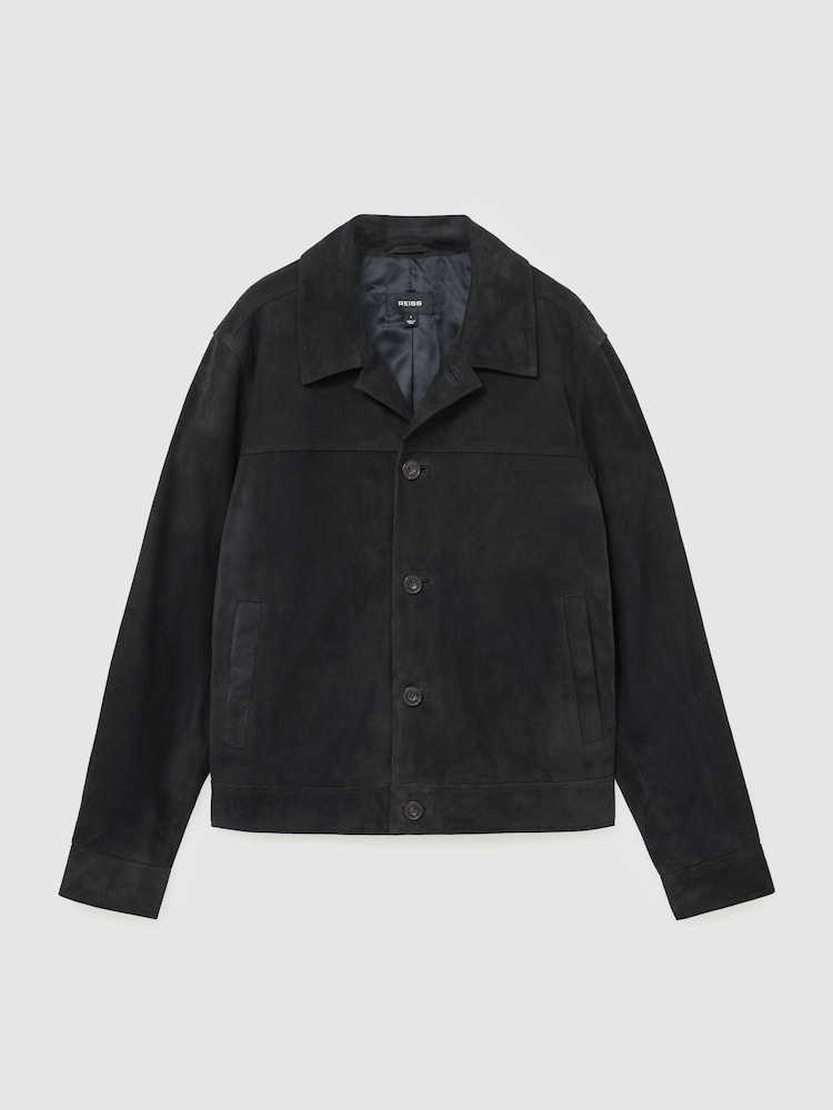 Reiss Taylore Suede Revere-Collar Jacket - صورة 2 من 8