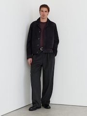 Reiss Taylore Suede Revere-Collar Jacket - صورة 3 من 8