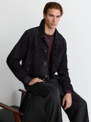 Reiss Taylore Suede Revere-Collar Jacket - صورة 4 من 8