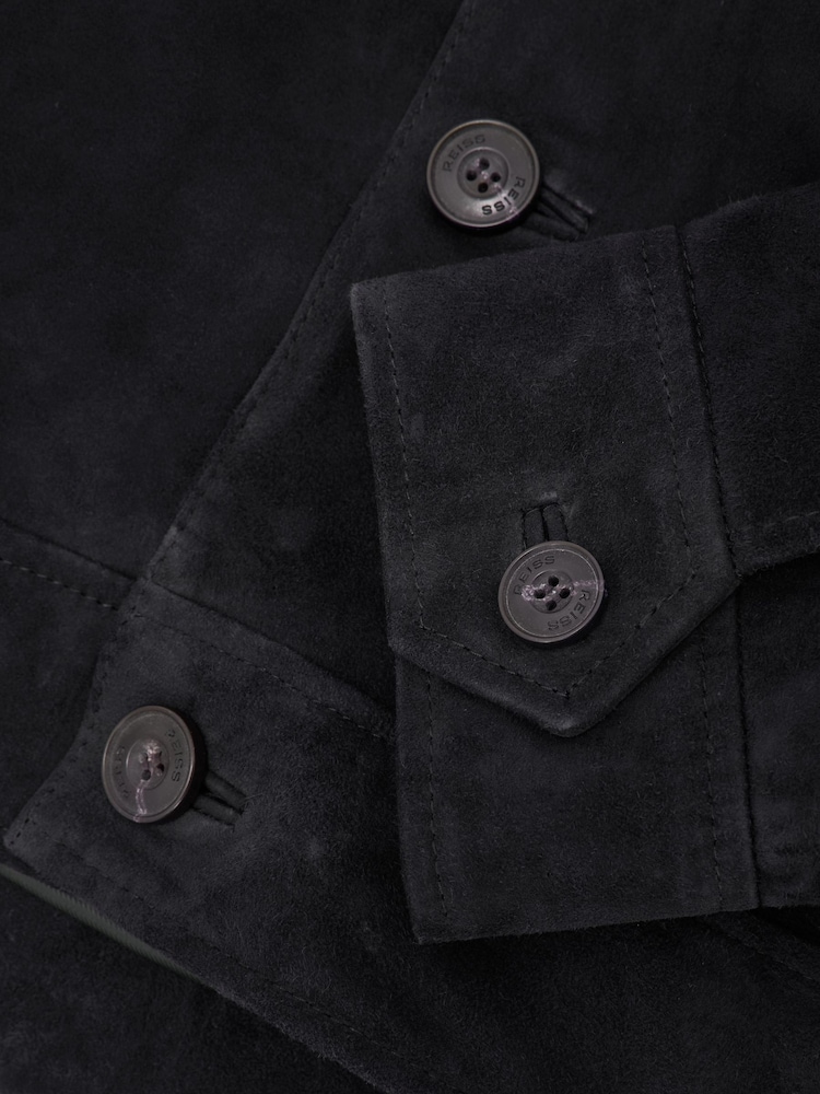 Reiss Taylore Suede Revere-Collar Jacket - صورة 8 من 8