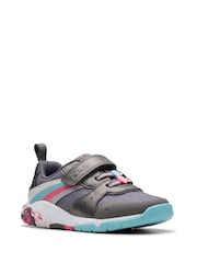 Clarks Grey Standard Fit (F) Comb Tidal Star Trainers - Image 5 of 8