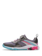 Clarks Grey Standard Fit (F) Gun Tidal Star Trainers - Image 2 of 8