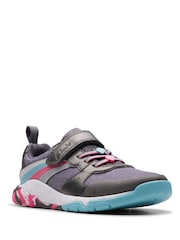 Clarks Grey Standard Fit (F) Gun Tidal Star Trainers - Image 3 of 8