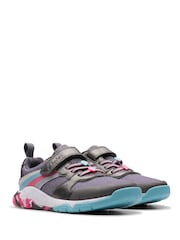 Clarks Grey Standard Fit (F) Gun Tidal Star Trainers - Image 4 of 8