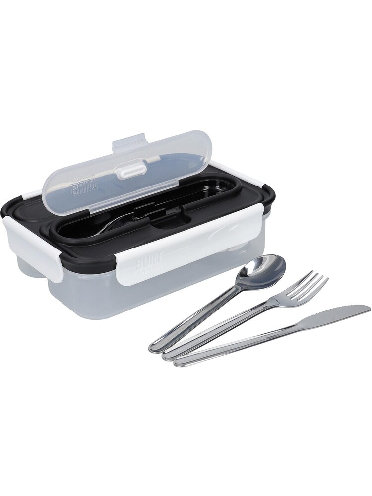 BUILT Black Classic Bento Box With Utensils - Image 1 of 3 BUILT Black Classic Bento Box With Utensils - Image 1 of 3