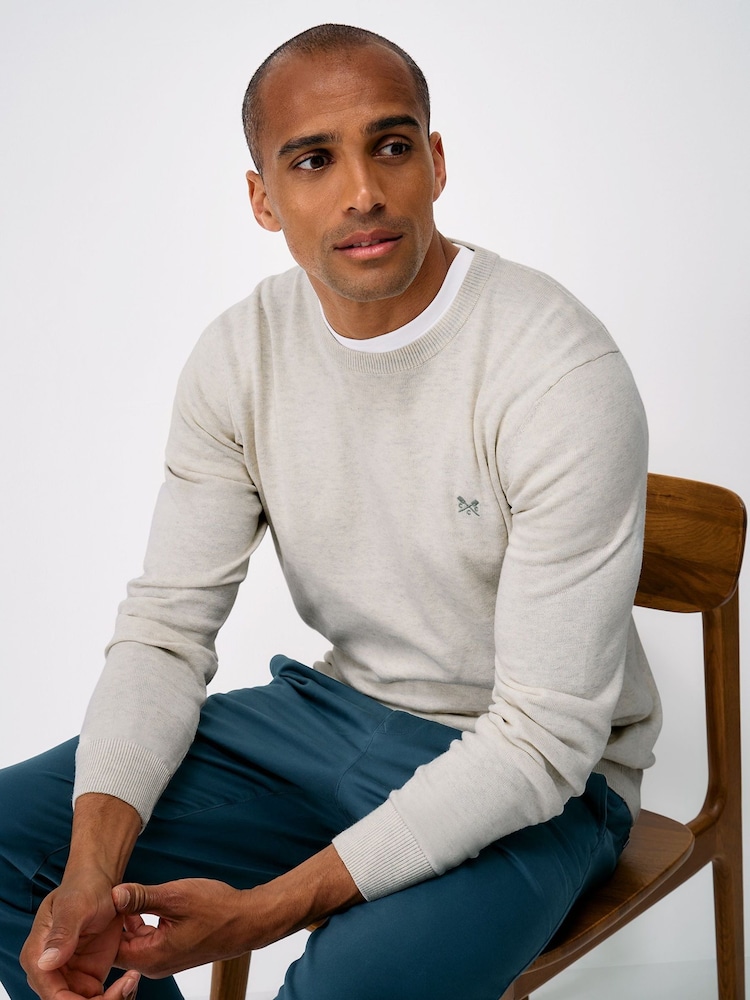 Krem - Crew Clothing Genser med rund hals - Bilde 1 av 5