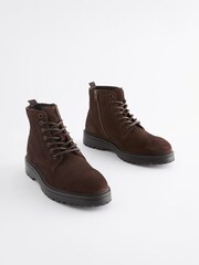 Brown Leather Chunky Boots - Image 1 of 6