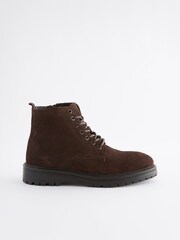 Brown Leather Chunky Boots - Image 3 of 6
