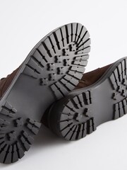 Brown Leather Chunky Boots - Image 6 of 6
