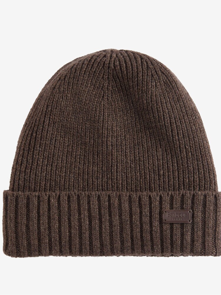 Barbour® Brown Carlton Knitted Fleece Lined Beanie Hat - Image 2 of 5 Barbour® Brown Carlton Knitted Fleece Lined Beanie Hat - Image 2 of 5