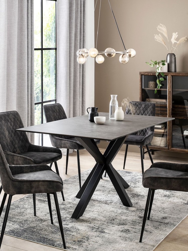 Dark Grey Ceramic Astoria Ceramic Dining Table - Image 2 of 6