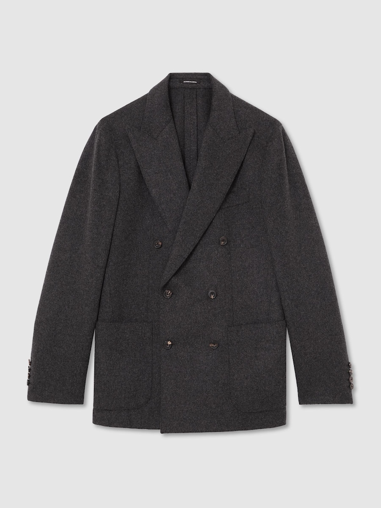 V barvi oglja - Blazer z dvorednim zapenjanjem iz mešanice volne Reiss Collin - Slika 2 iz 8 V barvi oglja - Blazer z dvorednim zapenjanjem iz mešanice volne Reiss Collin - Slika 2 iz 8