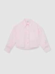 Reiss Pink Solenge Cotton Cropped Long-Sleeve Shirt - Image 2 of 6