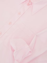 Reiss Pink Solenge Cotton Cropped Long-Sleeve Shirt - Image 6 of 6