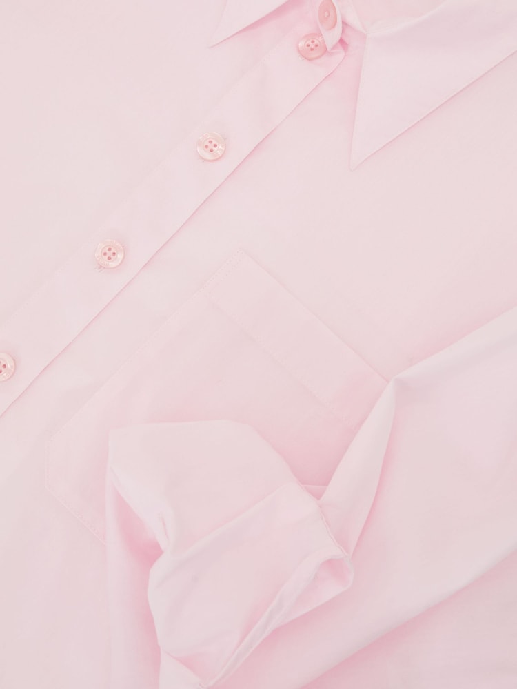 Reiss Pink Solenge Cotton Cropped Long-Sleeve Shirt - Image 6 of 6 Reiss Pink Solenge Cotton Cropped Long-Sleeve Shirt - Image 6 of 6
