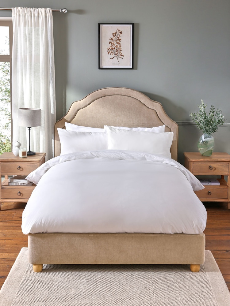 Relaxed Chenille Light Natural Sadie Upholstered Bed Frame - Image 1 of 7