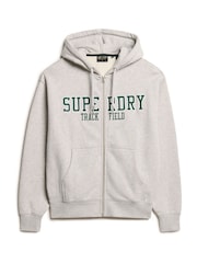 Superdry Cadet Grey Marl College Logo Boyfriend Zip Hoodie - Image 5 of 6