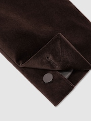 Reiss Brown Apsara Tailored Fit Velvet Single-Breasted Blazer - Image 7 of 8