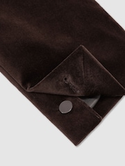 Reiss Brown Apsara Tailored Fit Velvet Single-Breasted Blazer - Image 9 of 10