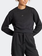 adidas Black Sportswear All Szn Fleece Crop Sweatshirt - Image 4 of 7