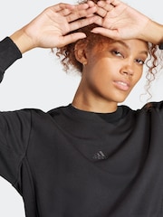 adidas Black Sportswear All Szn Fleece Crop Sweatshirt - Image 5 of 7
