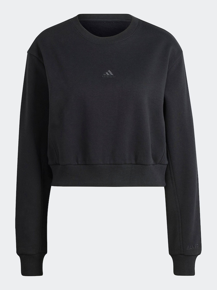 adidas Black Sportswear All Szn Fleece Crop Sweatshirt - Image 7 of 7
