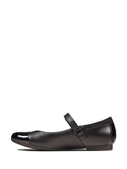 Clarks Black Multi Fit Leather Scala Gem Kids Shoes - Image 2 of 7