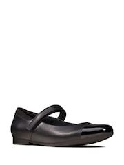 Clarks Black Multi Fit Leather Scala Gem Kids Shoes - Image 3 of 7