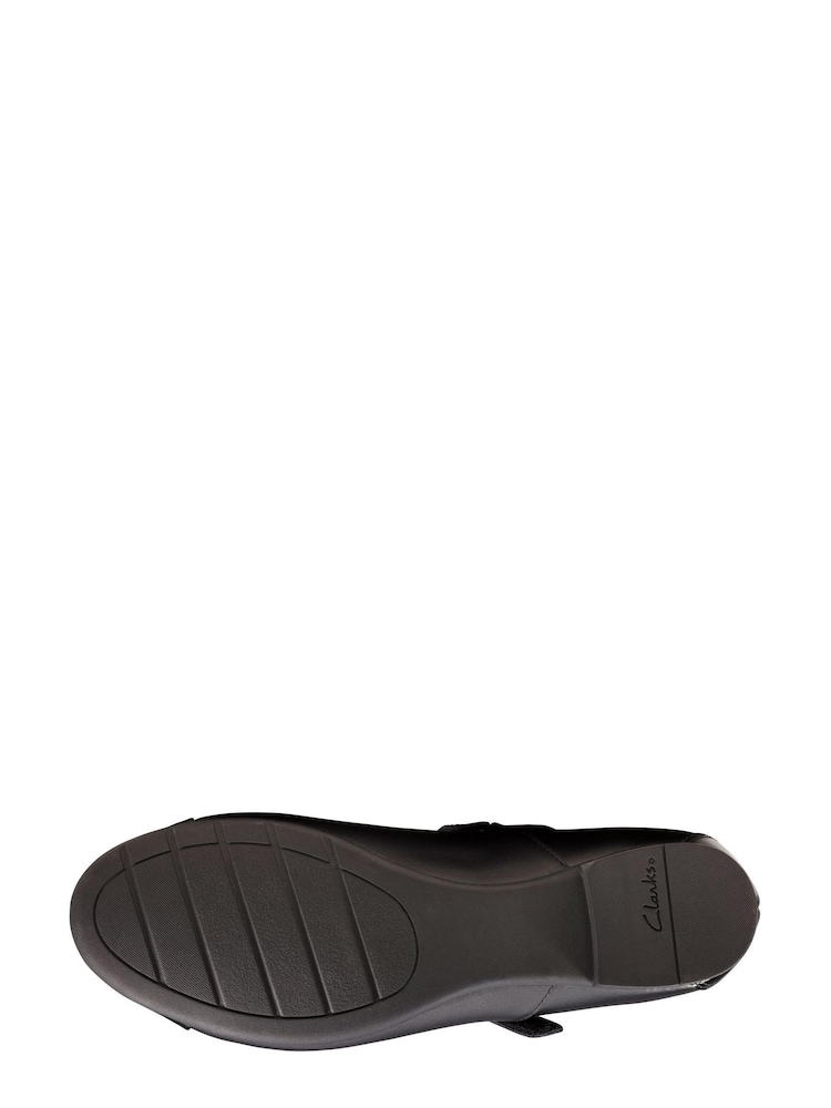 Clarks Black Multi Fit Leather Scala Gem Kids Shoes - Image 7 of 7