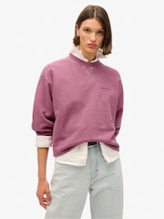 Superdry Shocking Pink Denver Orange 100% Cotton Essential Logo Overdyed Sweatshirt - Image 1 of 6