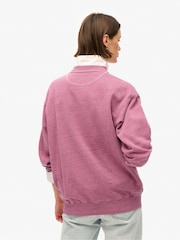 Superdry Shocking Pink Denver Orange 100% Cotton Essential Logo Overdyed Sweatshirt - Image 2 of 6