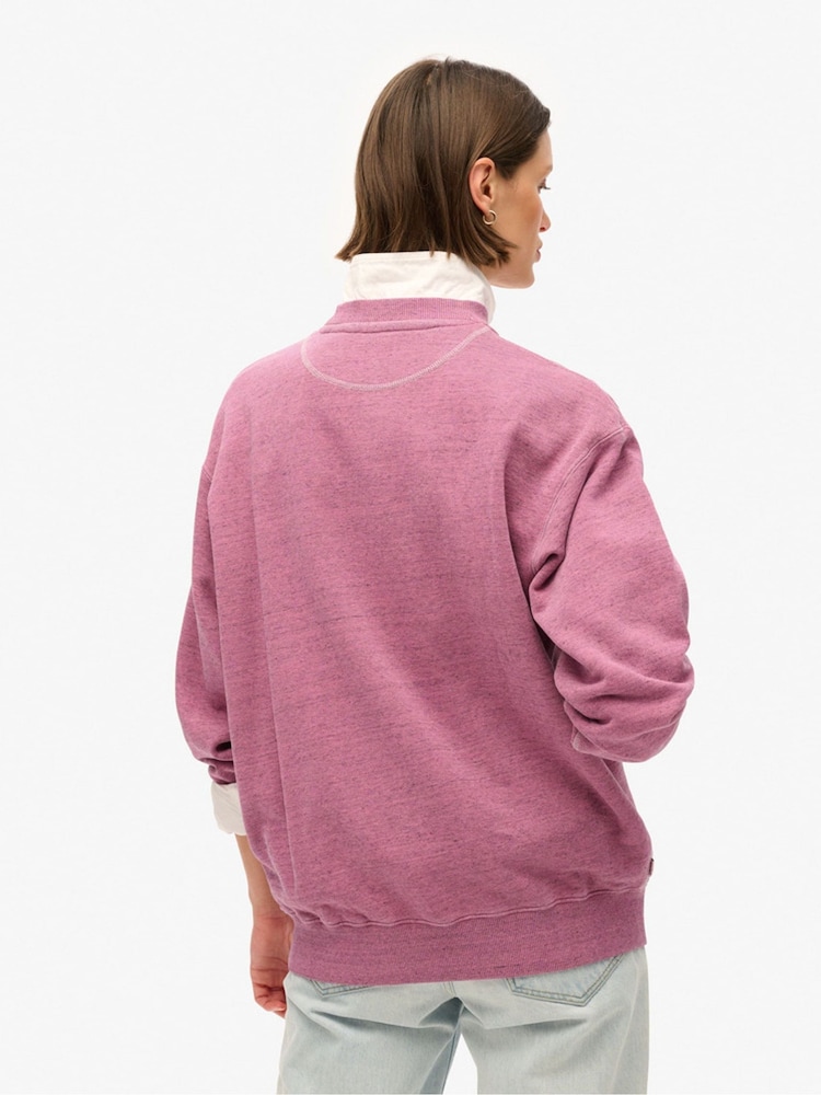 Rosa impactante - Suéter básico de algodón 100 % en naranja con diseño sobreteñido y logo Denver de Superdry - Imagen 2 de 6 Rosa impactante - Suéter básico de algodón 100 % en naranja con diseño sobreteñido y logo Denver de Superdry - Imagen 2 de 6