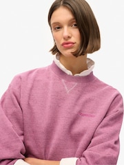 Superdry Shocking Pink Denver Orange 100% Cotton Essential Logo Overdyed Sweatshirt - Image 3 of 6