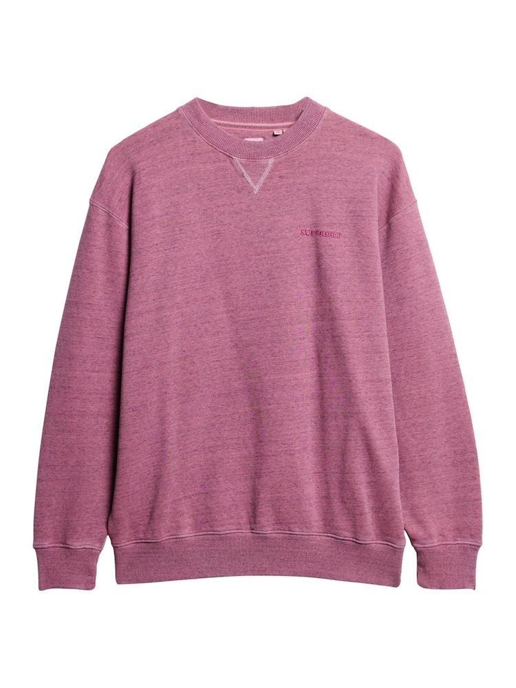 Superdry Shocking Pink Denver Orange 100% Cotton Essential Logo Overdyed Sweatshirt - Image 5 of 6