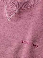 Superdry Shocking Pink Denver Orange 100% Cotton Essential Logo Overdyed Sweatshirt - Image 6 of 6